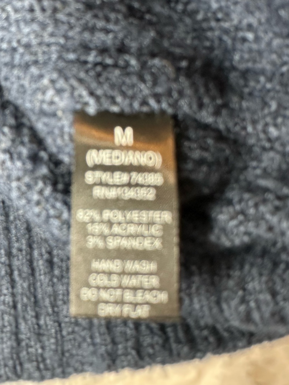 Ambiance Apparel Navy Ribbed Quarter Zip Mock Neck Sweater M - Picture 9 of 9